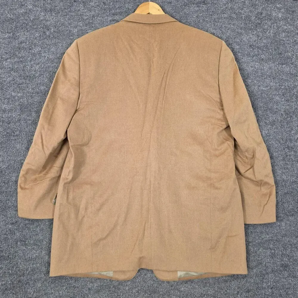 Ermenegildo Zegna Blazer Men 52 Beige Pure Camelhair Sport Coat Business Office